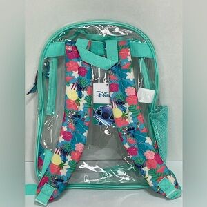Disney Lilo & Stitch Transparent Backpack with Floral Trim